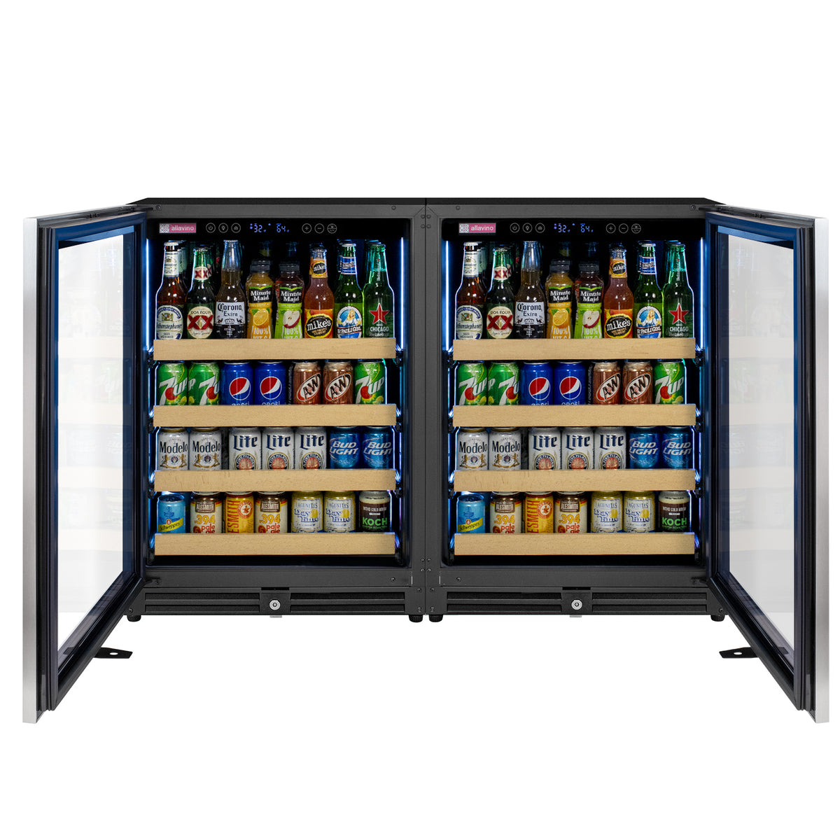 Allavino Reserva 2X-VSBC24-LSS side-by-side stainless steel beverage center