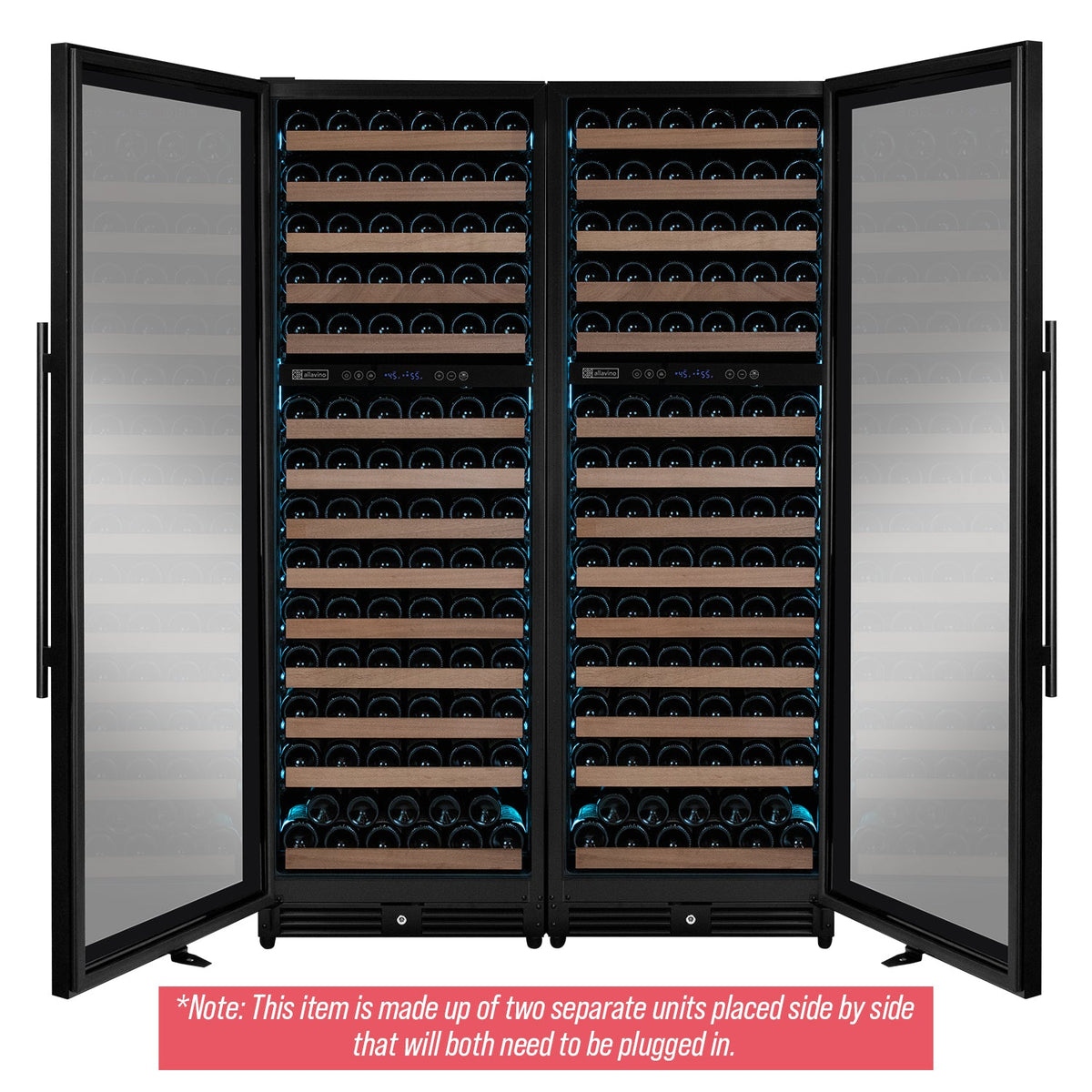 Allavino Reserva 2X-VSW15471D-2B black metal side-by-side wine refrigerators