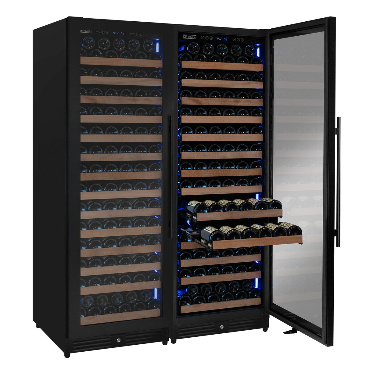 Allavino Reserva 2X-VSW16371S-1B black metal side-by-side wine refrigerators