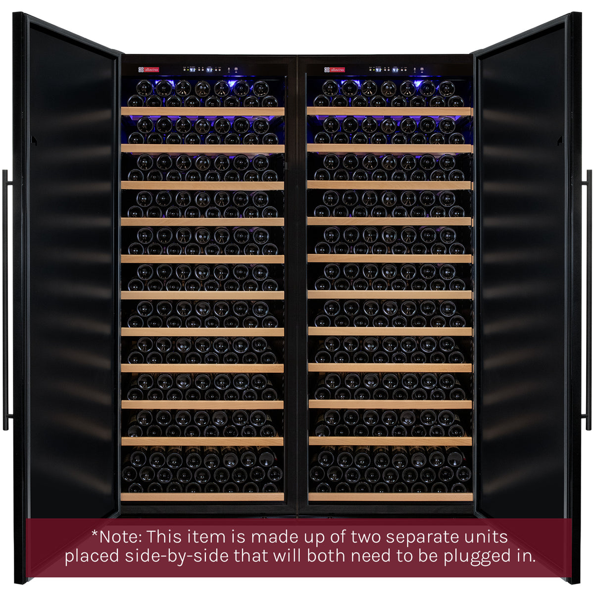 610 bottle side by side dual zone wine refrigerator