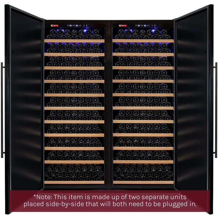 610 bottle side by side dual zone wine refrigerator