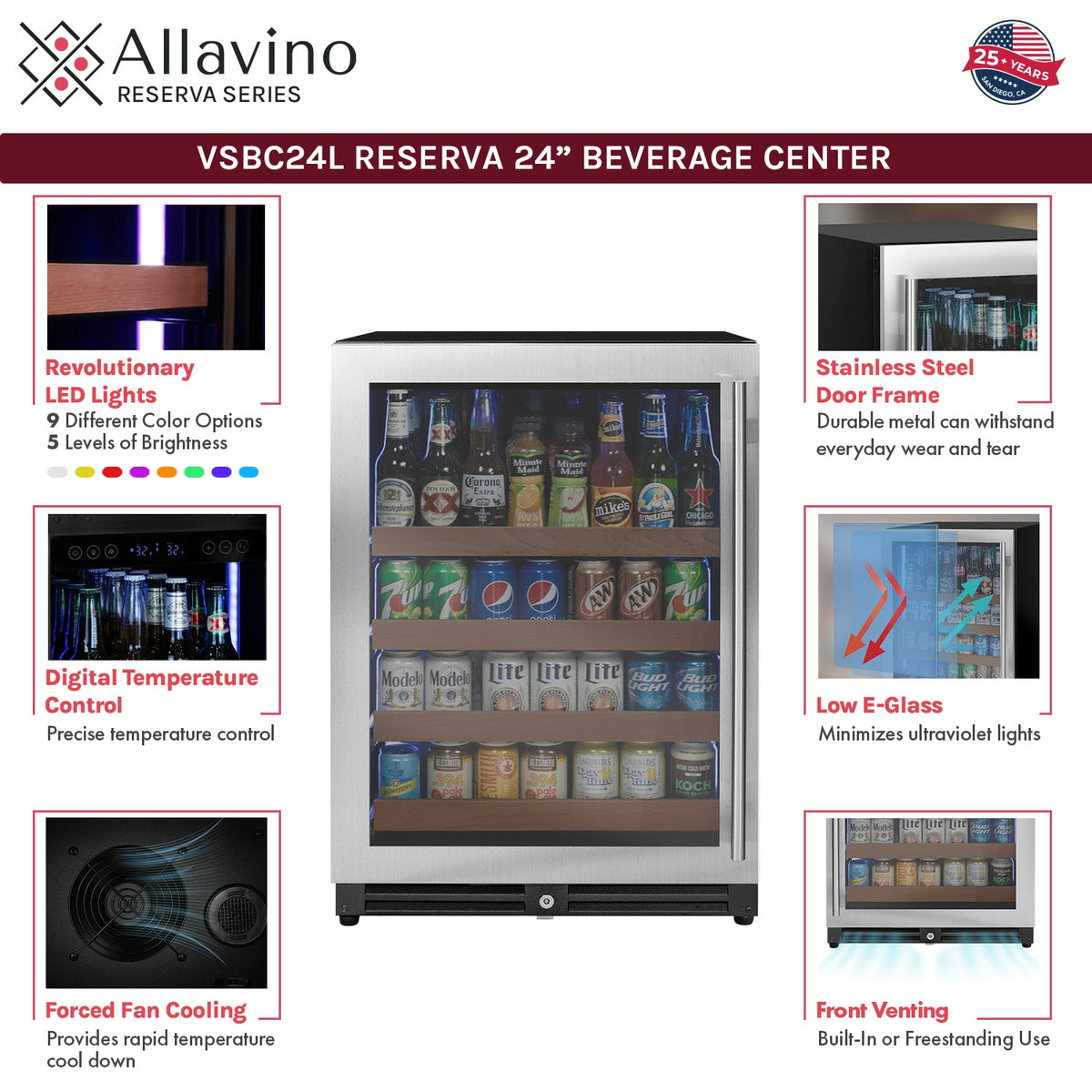 beverage center features