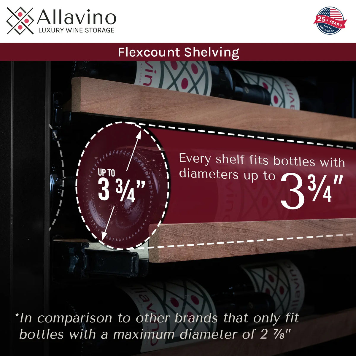 Allavino Reserva VSW6771 shallow depth FlexCount shelves