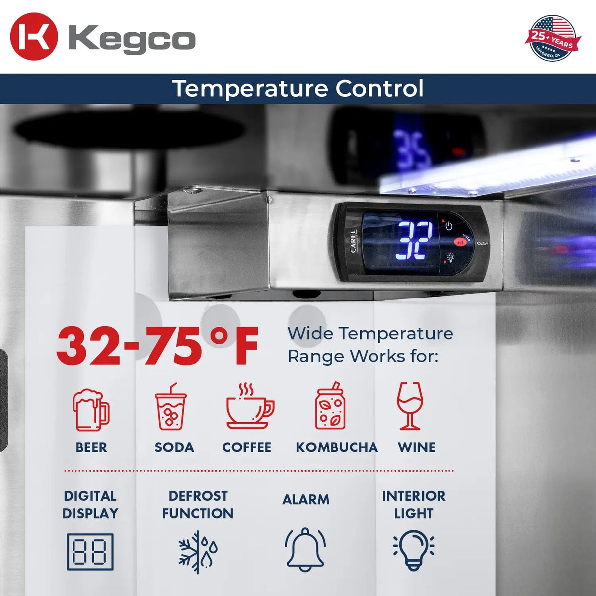 ADA kegerator digital temperature display