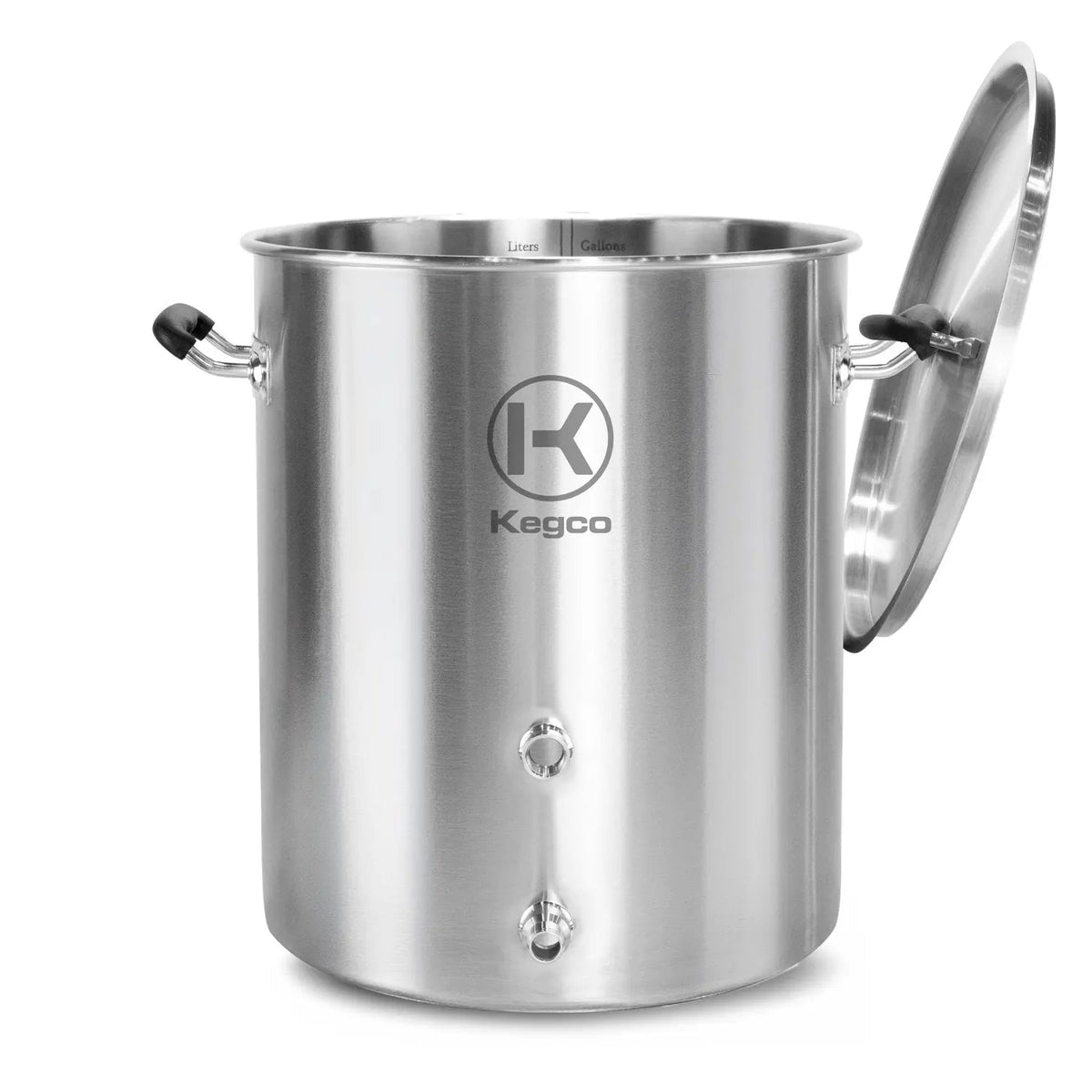 Kegco brew kettle with lid and handles