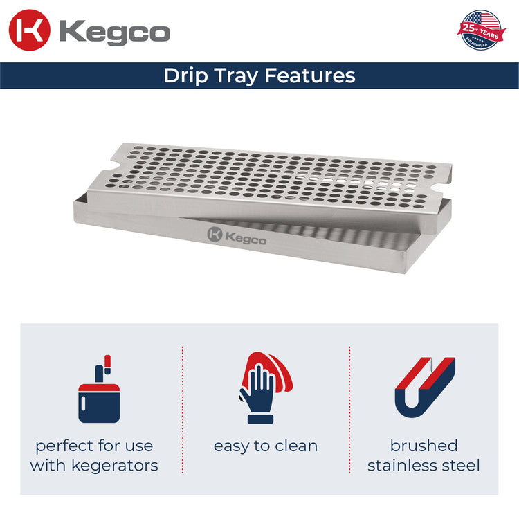 12" Surface Mount Stainless Steel Drip Tray - No Drain