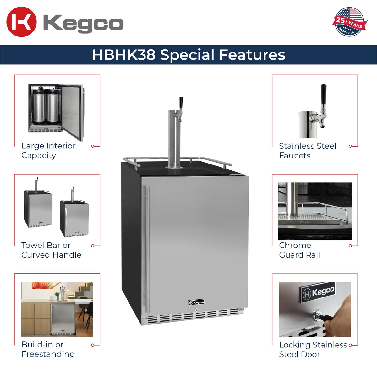 Kegco HBHK38BSU-1 Kegerator features