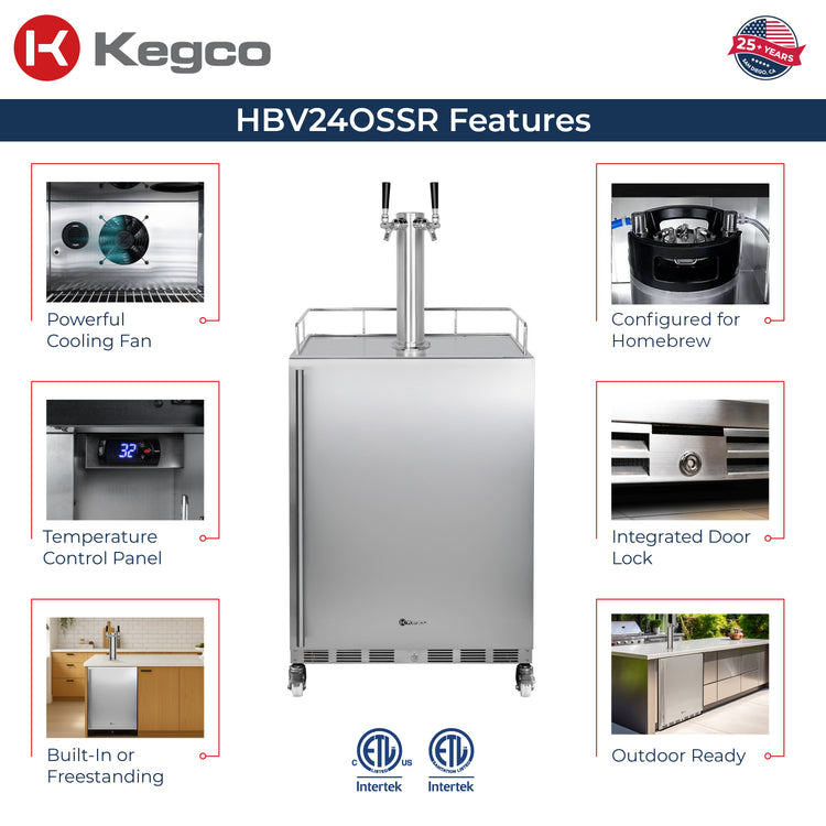 Kegco HBHK38SSU-2 Kegerator