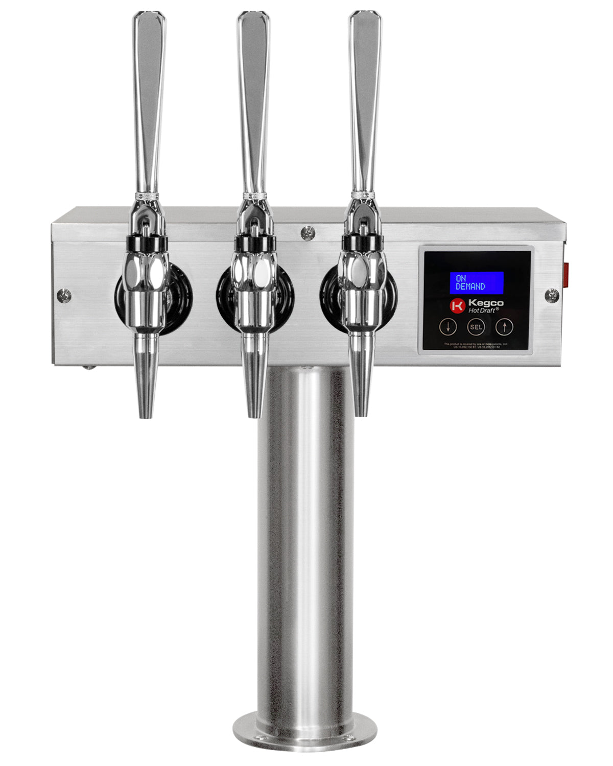 14" Polished Stainless Steel Draft Tower - 3 Standard Faucets