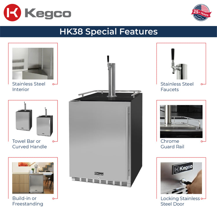 Kegco HK38BSU-1 Kegerator Features