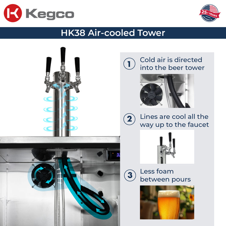 Kegco HK38BSU-L-3 Air Cooled Draft Tower