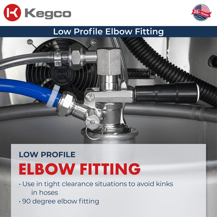 Kegco HK38BSU-3 Kegerator with Low Profile Elbow Fitting