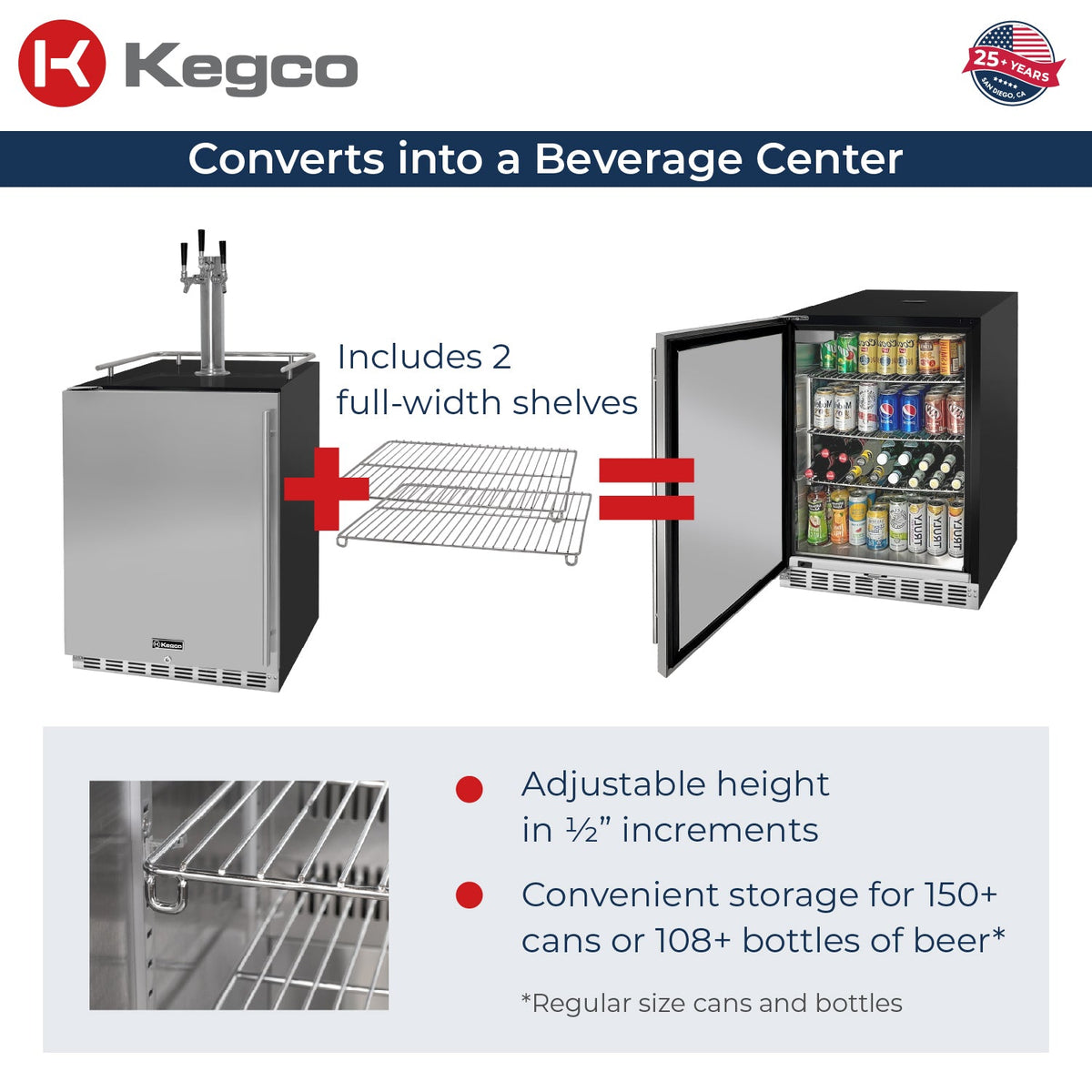 Kegco HK38BSU-3 Kegerator converts to a beverage center