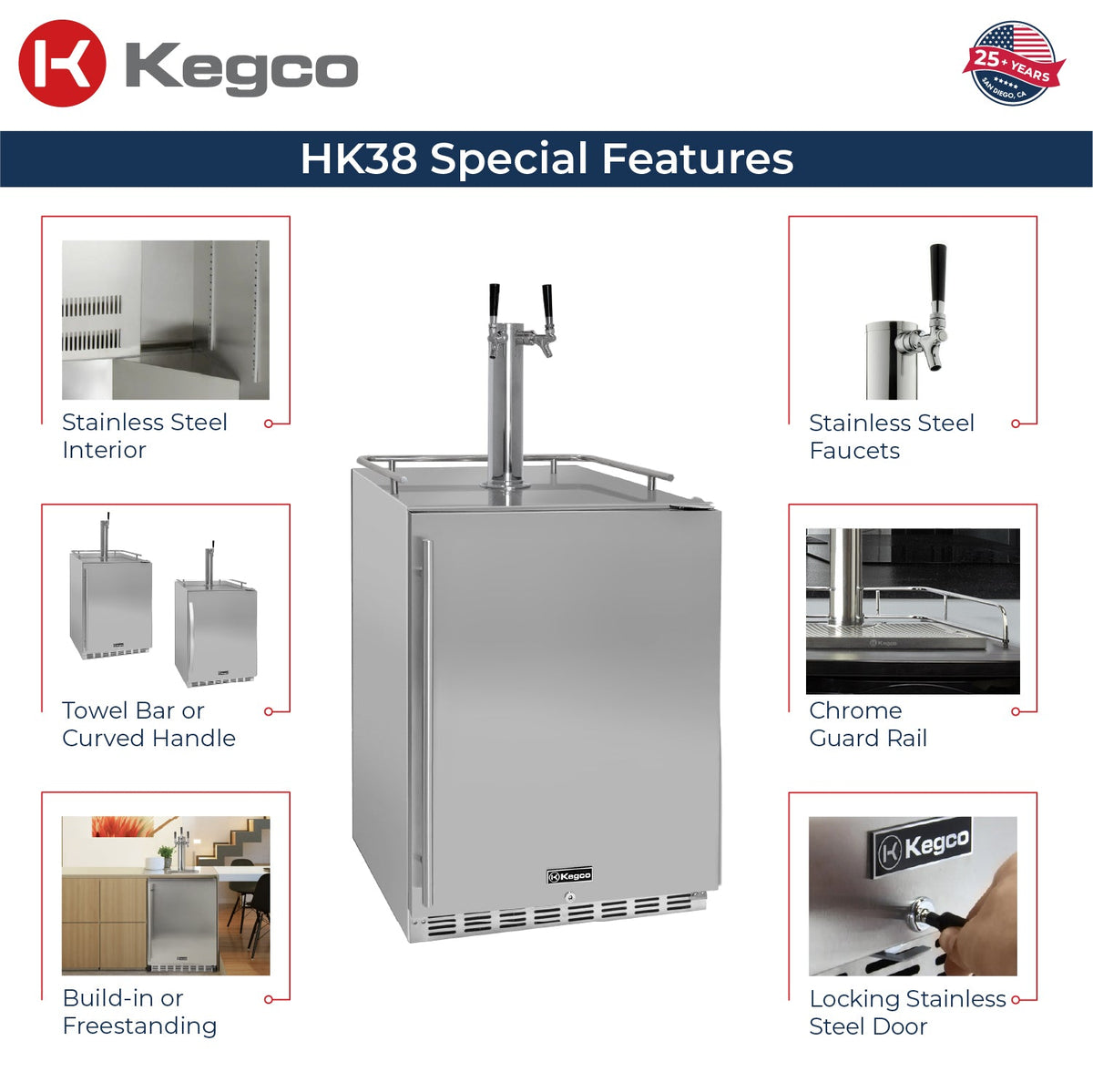 Kegco HK38SSU-2 Kegerator Features