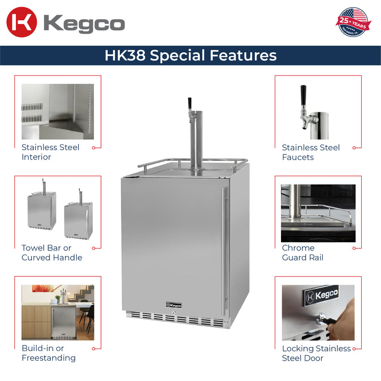 Kegco HK38SSU-L-1 Kegerator Features