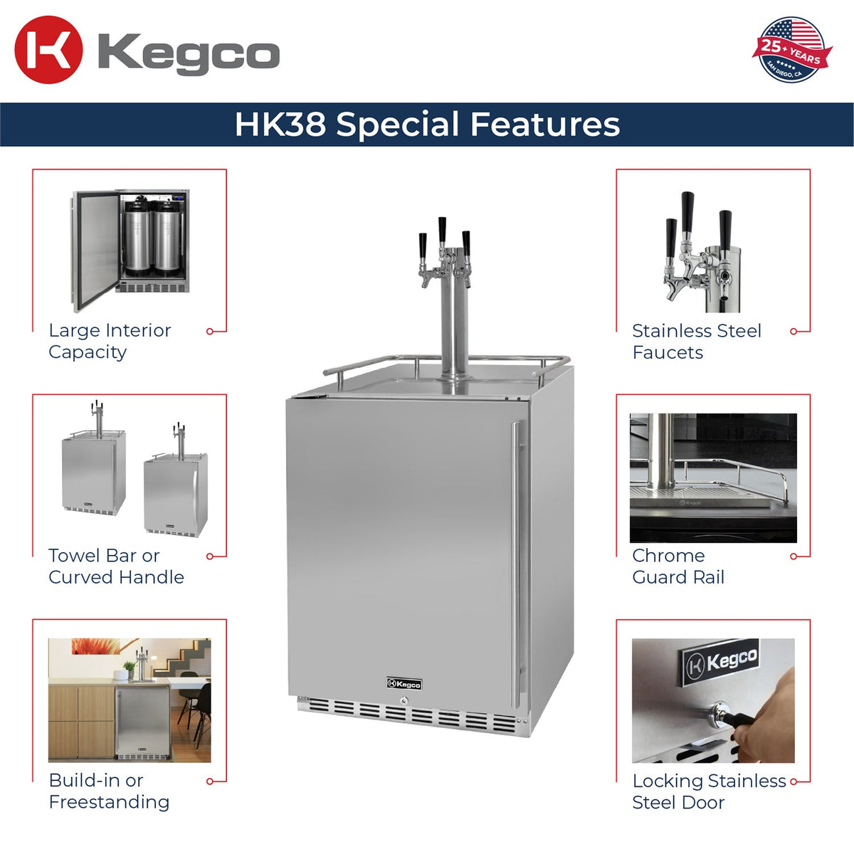 Kegco ICHK38SSU-L-3 features