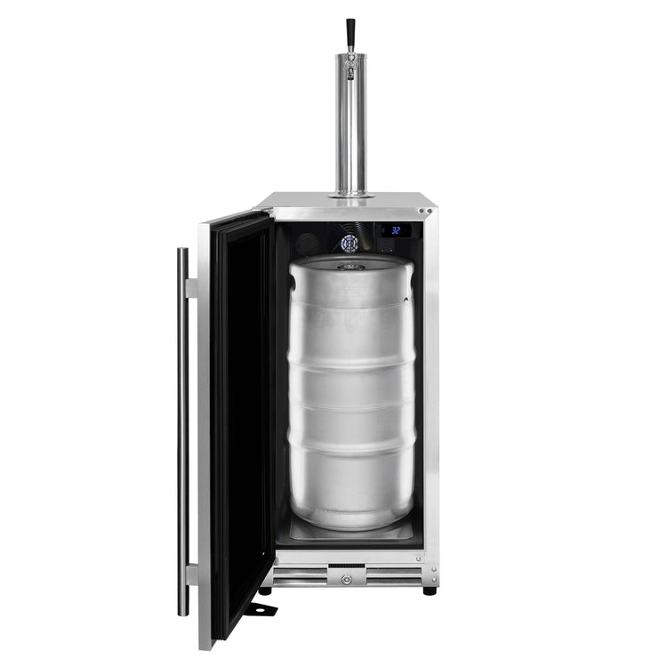 15" Wide Commercial Outdoor Left Hinge Carbonated Water Kegerator