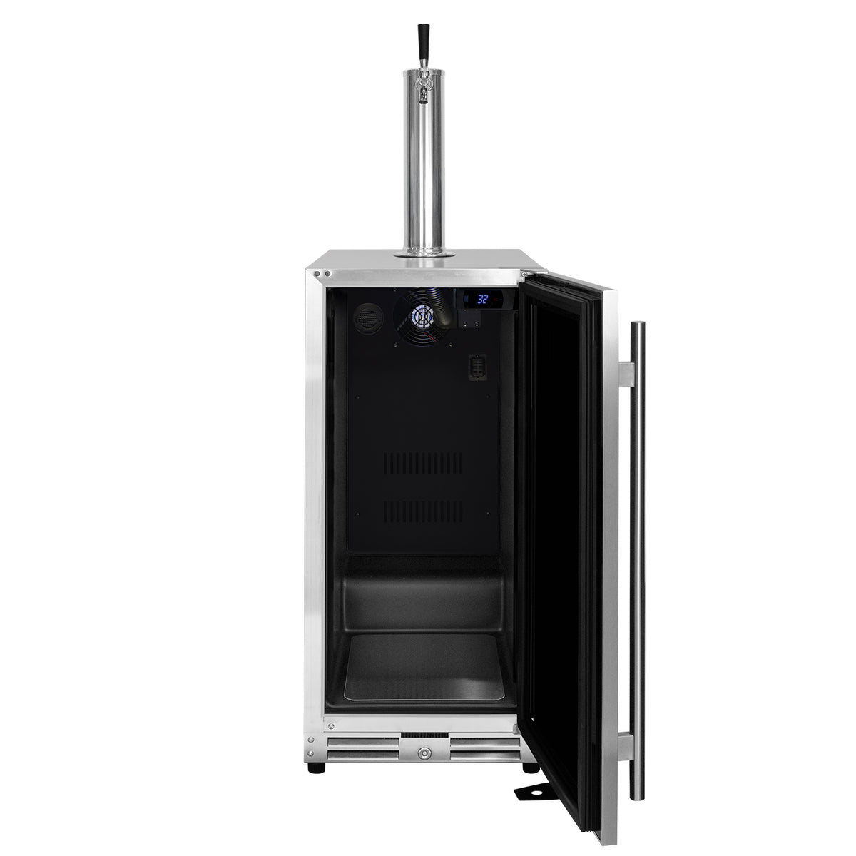 15" Wide Commercial Outdoor Right Hinge Carbonated Water Kegerator