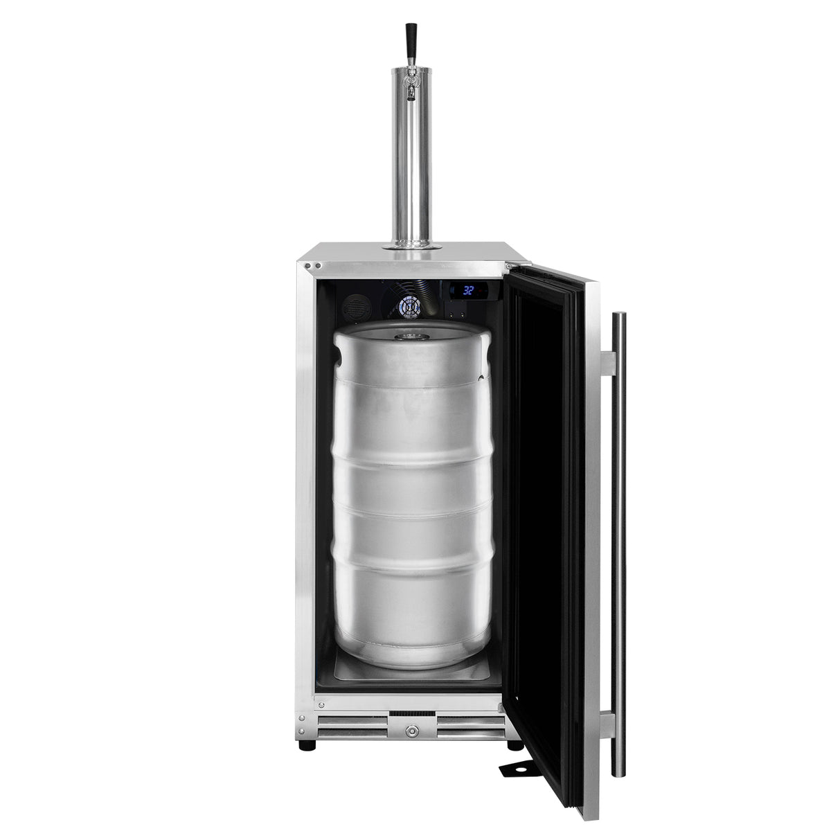 15" Wide Commercial Outdoor Right Hinge Carbonated Water Kegerator