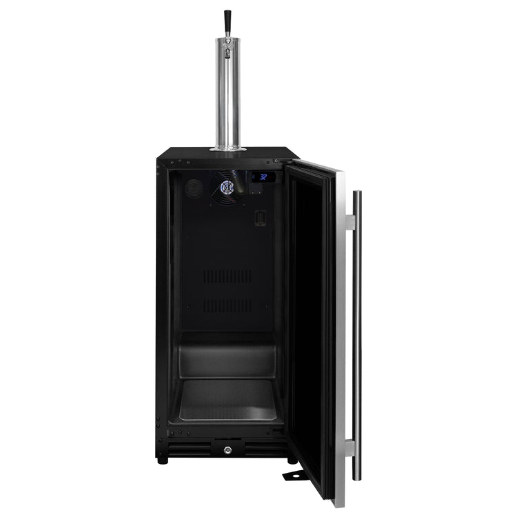 Kegco VSK-15U-BSR 15 inch built-in undercounter kegerator