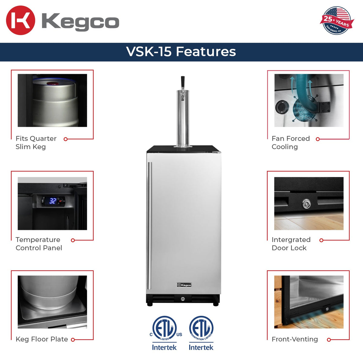 Kegco VSK-15U-BSR features