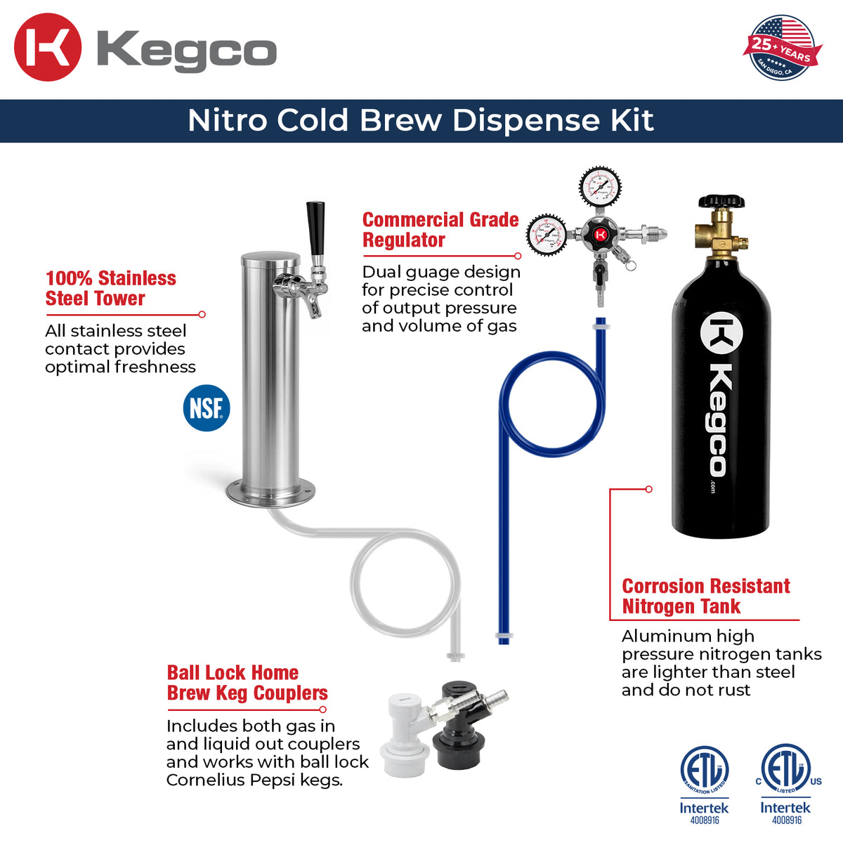 Iced coffee kegerator dispense kit