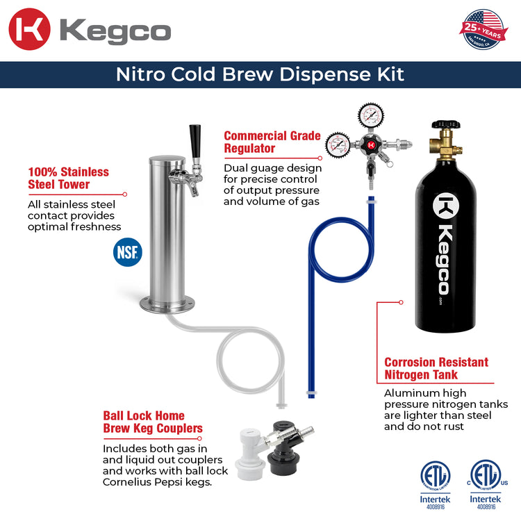 Iced coffee kegerator dispense kit