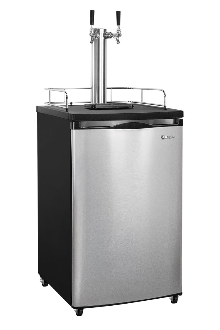 20" Wide Dual Tap Stainless Steel Kegerator Premium Kit