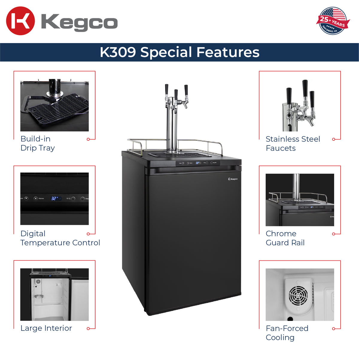 Digital Kegerator K309B-3 Features