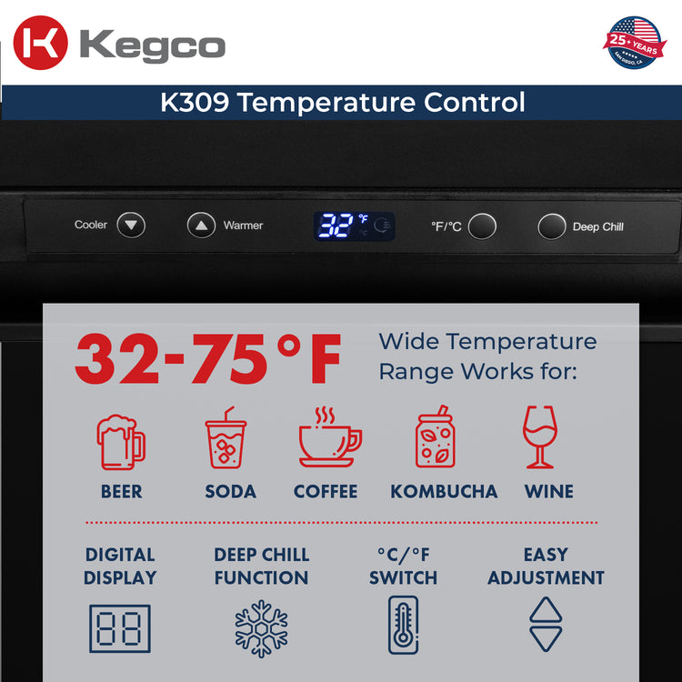 Digital Kegerator K309B-2 Temperature Control
