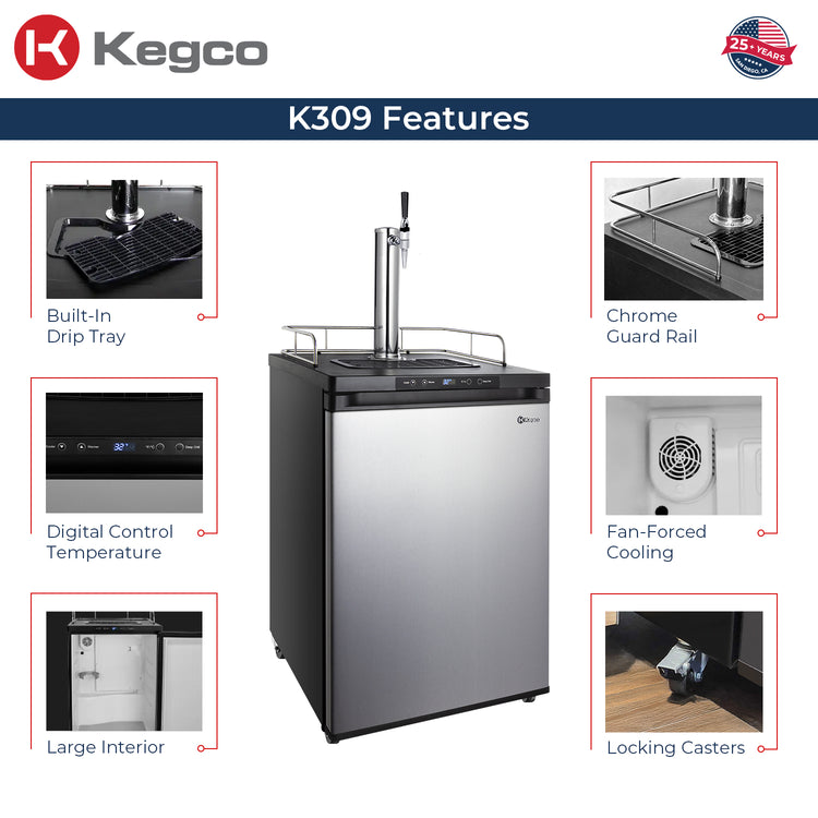 Kegco K309SS-GNK Features
