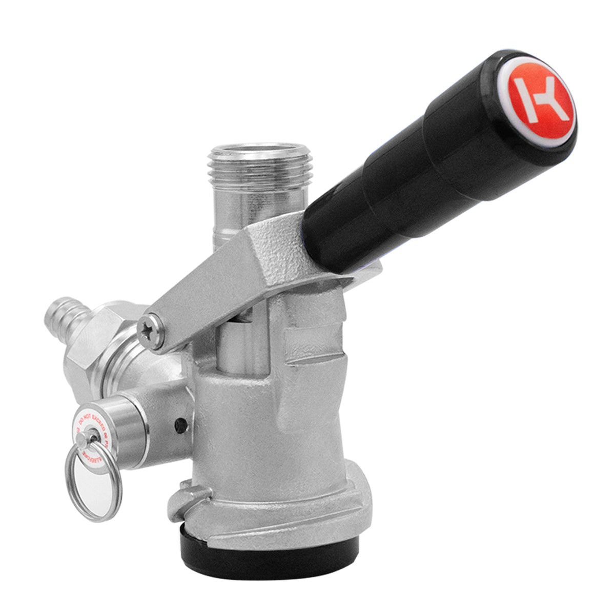 D System Keg Tap Coupler with Black Lever Handle