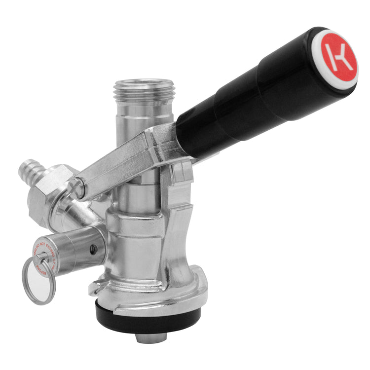 S System Keg Tap Coupler with Black Lever Handle