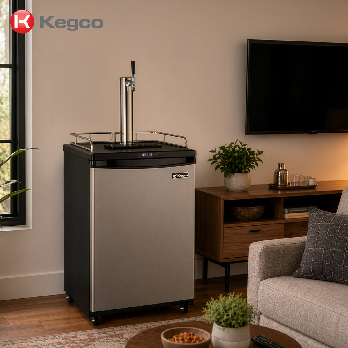 freestanding kegerator for carbonated sparkling water