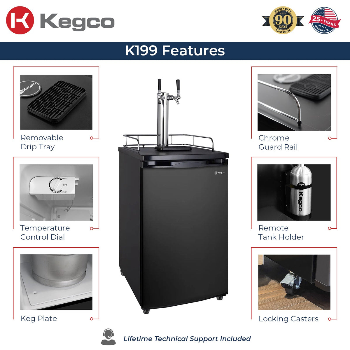 Kegco K199B-2 features