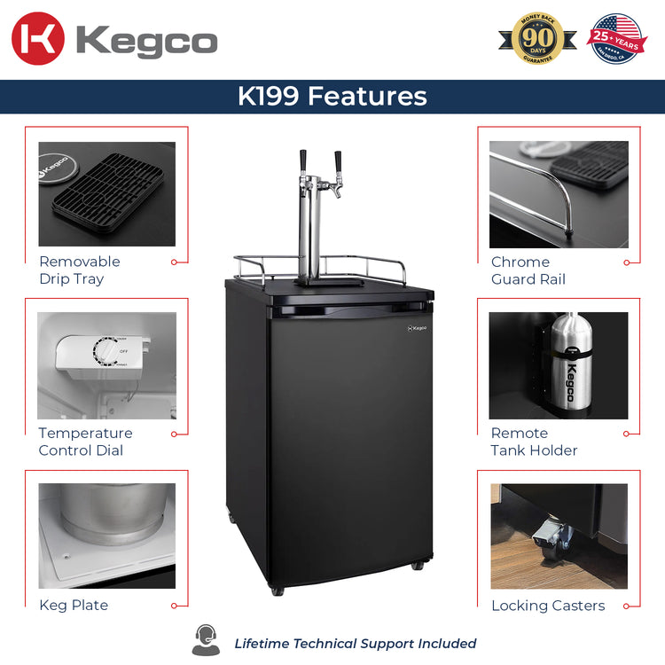 Kegco K199B-2 features