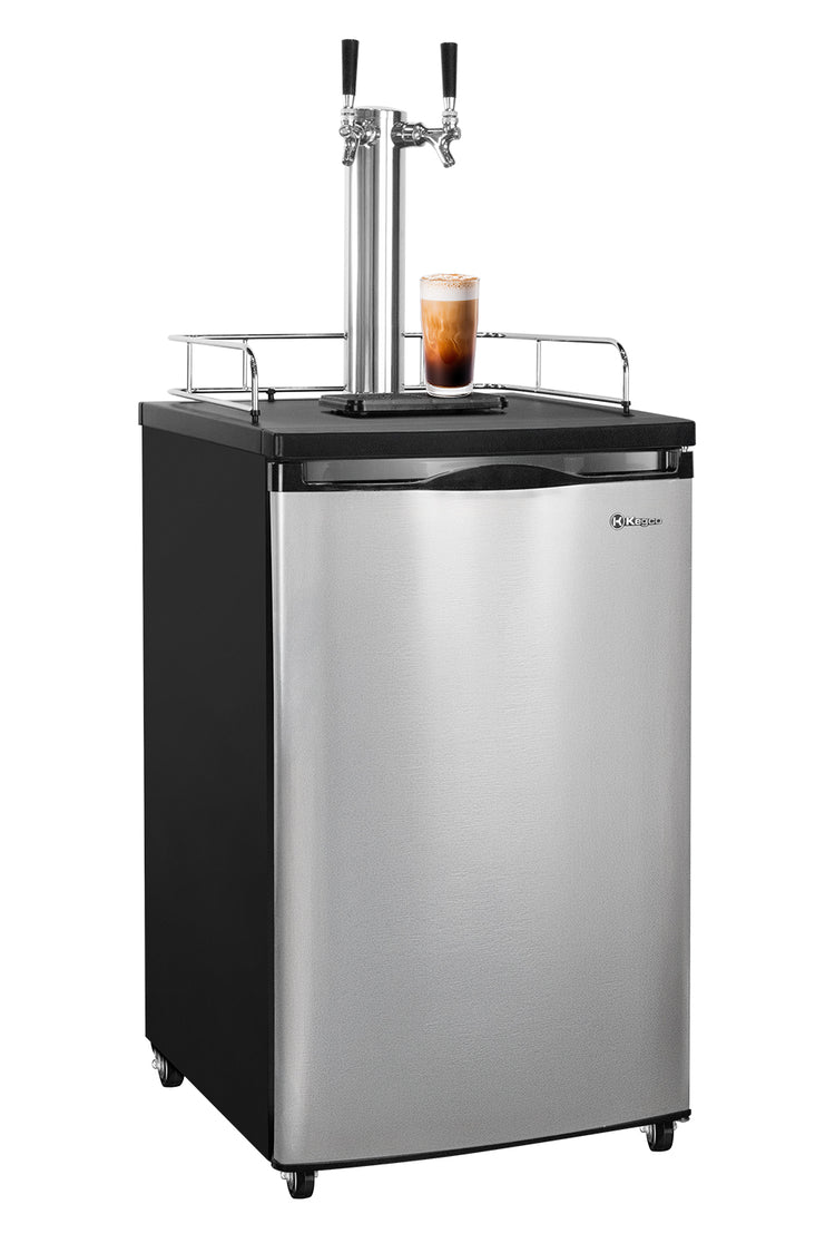 Kegco 20" Wide Cold Brew Coffee Dual Tap Stainless Steel Kegerator