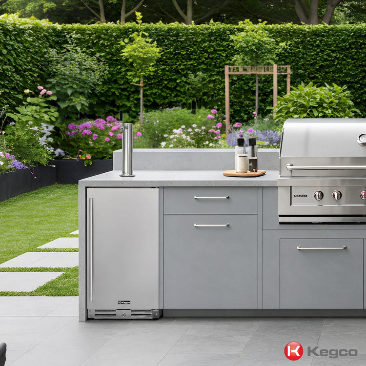 built-in or freestanding outdoor kegerator