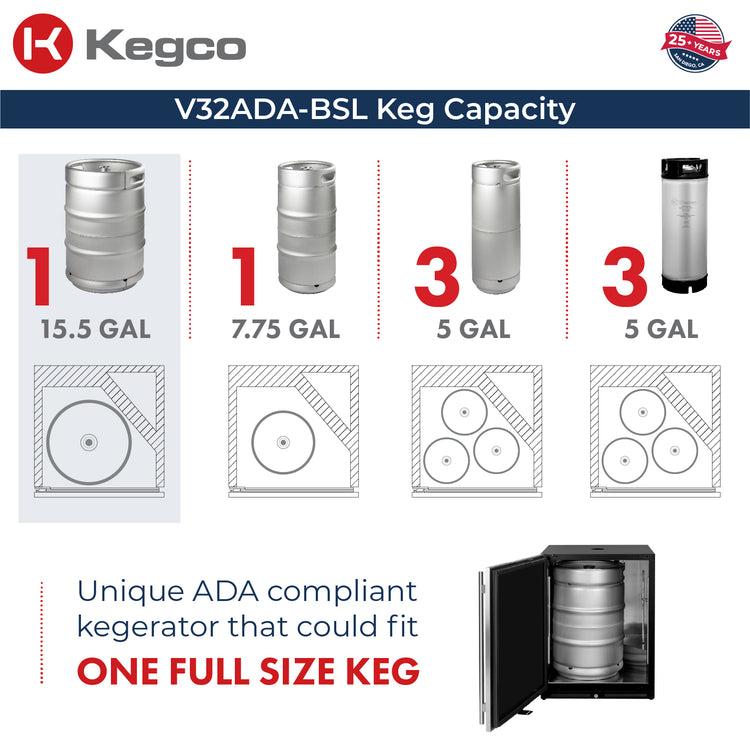 V32ADABSL-2 Kegerator Capacity