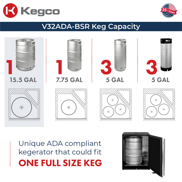V32ADABSR-2 Kegerator Capacity