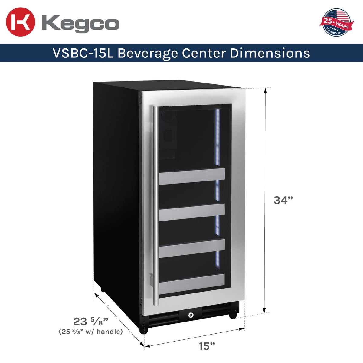 beverage center dimensions
