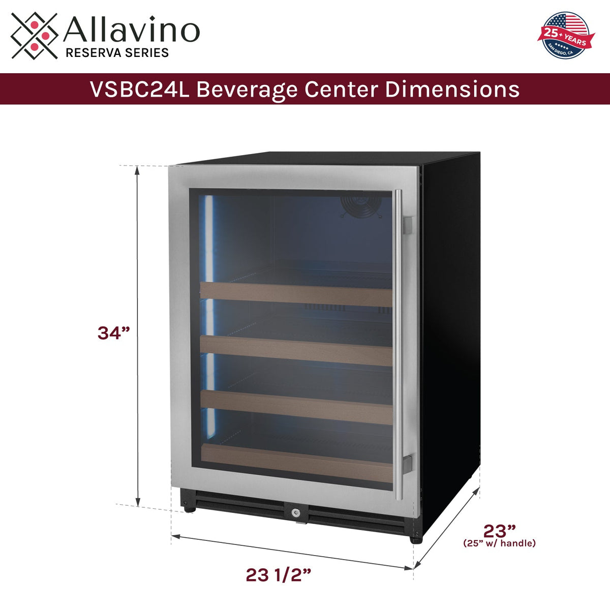Beverage Center dimensions