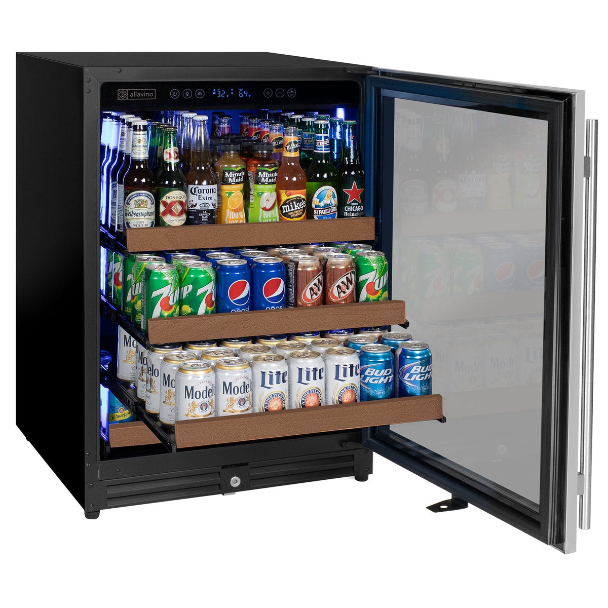 Allavino VSBC24L-SSR Open Door Shelves Tiered