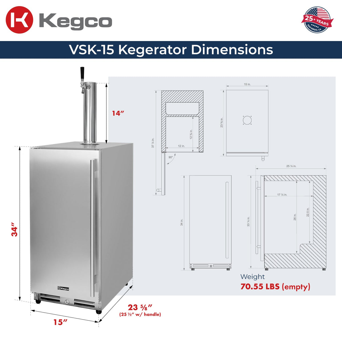 VSK-15O-SSL dimensions