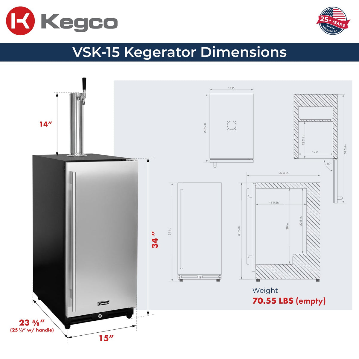 VSK-15U-BSR dimensions
