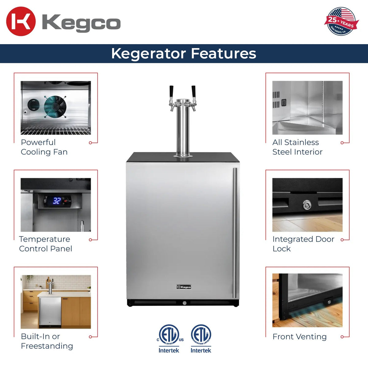 Kegco V24UBSL-2 features