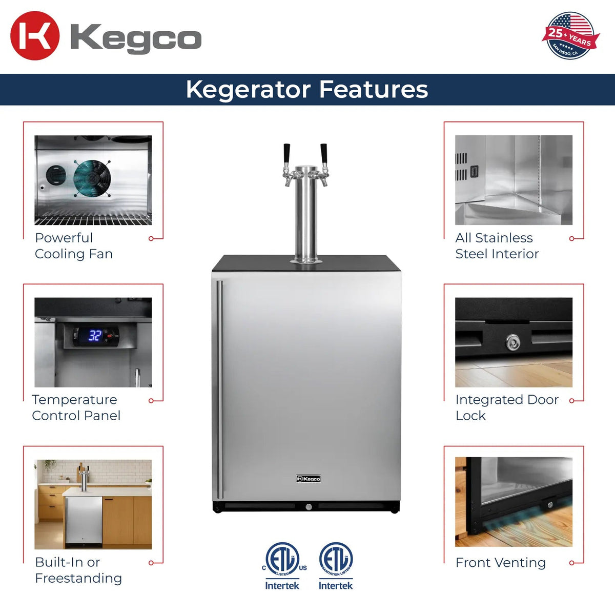 Kegco V24USBR-2 Features