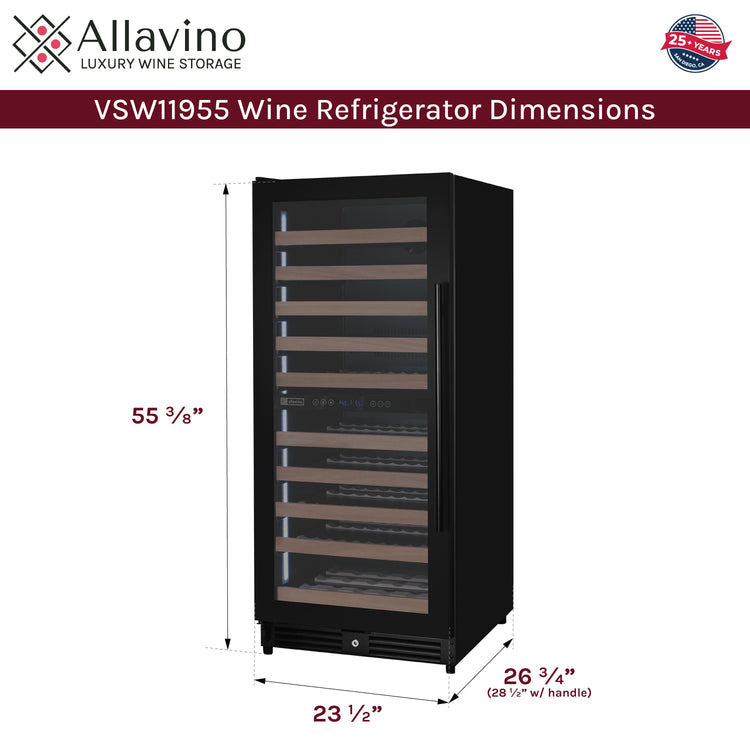 Allavino Reserva VSW11955D-2BL dimensions