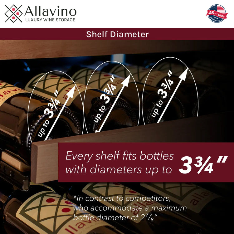 Reserva shelf diameter