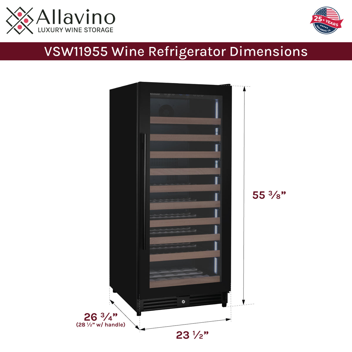 Allavino Reserva VSW11955S-1BR dimensions